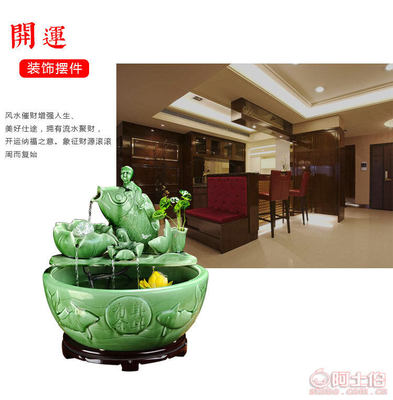 流水器陶瓷批發(fā)廠家直銷 德化縣五福瓷苑藝術(shù)瓷研究所，辦公居家擺件中的招財(cái)送禮佳品